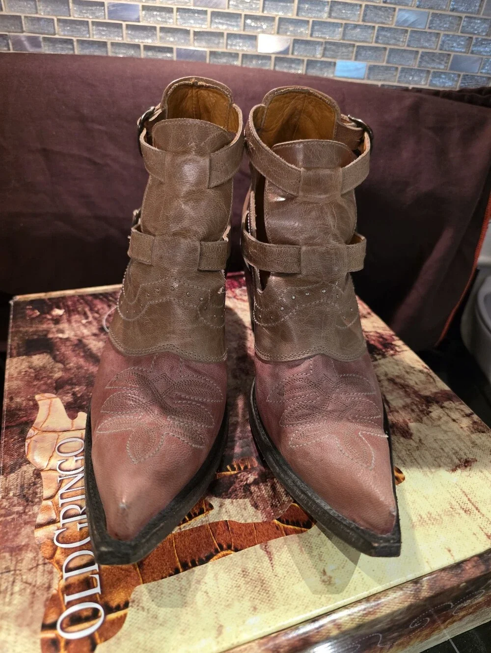 Old Gringo Joy Western Booties Pink Taupe Size 7 1/2